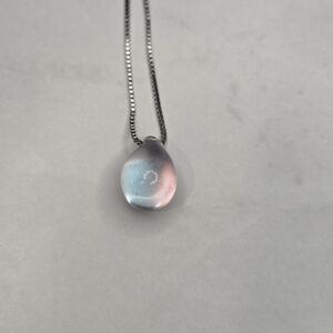 Pink / Blue "Mermaid Tear" Glass pendant necklace